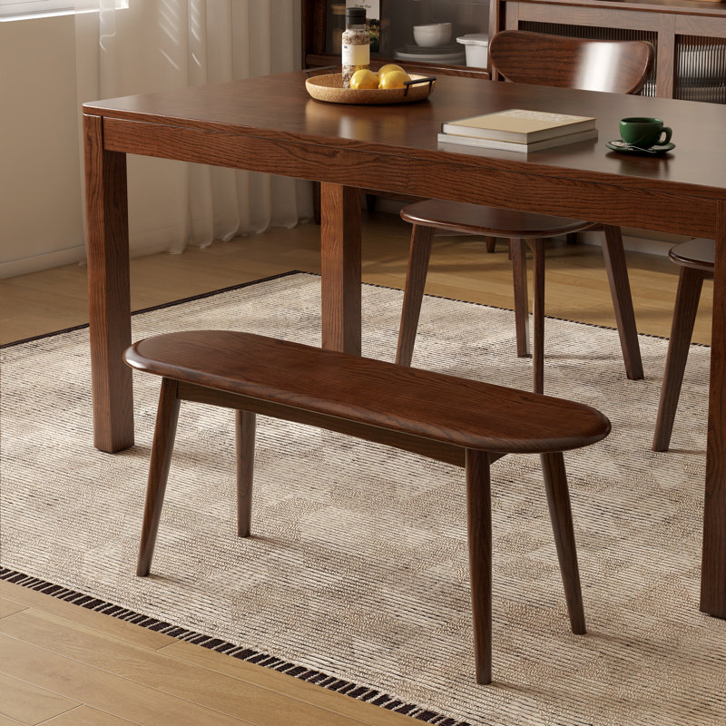 Solid Wood Bench, Brown Oak