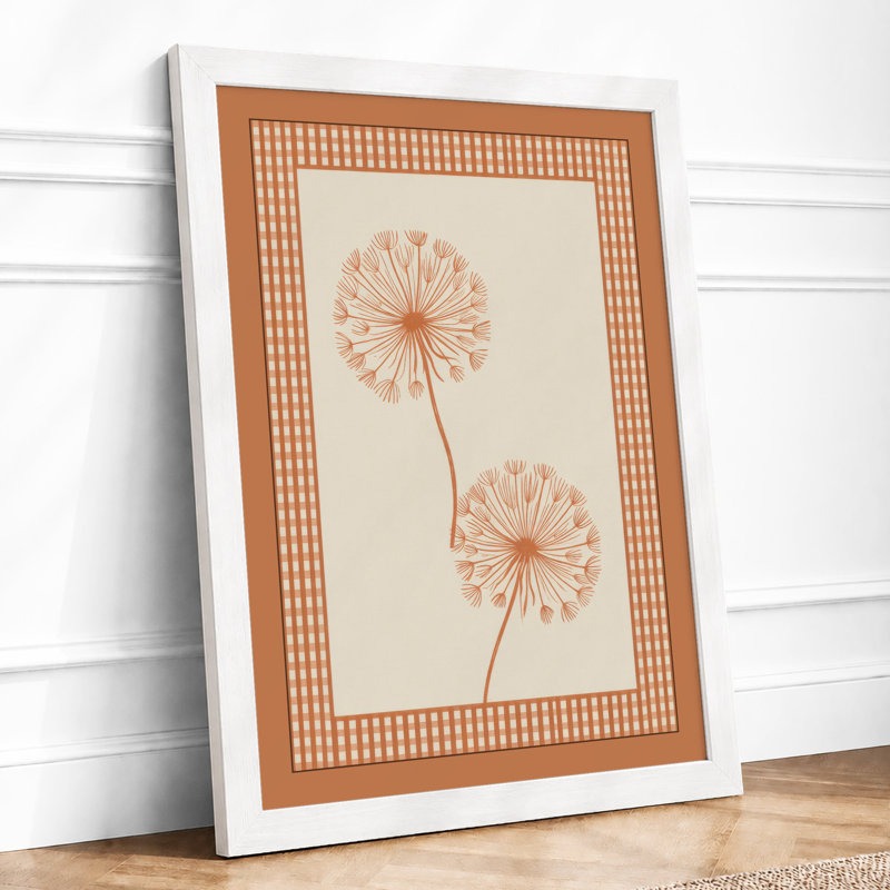 Dandelion Seed Heads Botanical - Framed Print, A4 - 29.7 x 21.0 cm, White