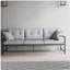 Edenbrook Cliffside Outdoor Button Tufted Metal Sofa , Light Grey/ Charcoal