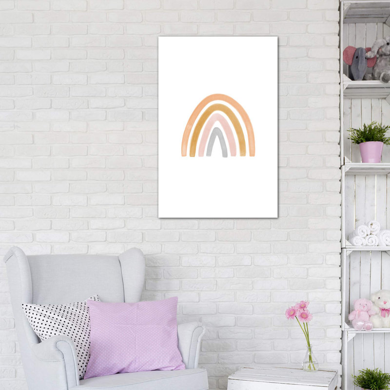 Aquarelle arc-en-ciel II - impression, Toile tendue, Pas de tapis, H 48 po x l 32 po x P 1,5 po