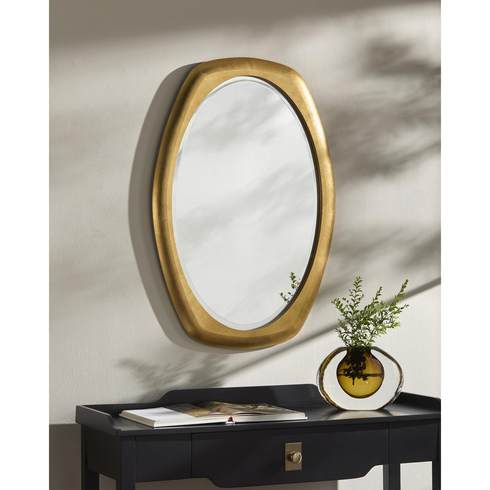 Ancram Antique Brass Accent Mirror, 34.25" x 23.38"