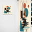 Eleazar - Symphonie minimaliste symétrique bleue et orange - Rideau moderne - Velours obscurcissant - 1 panneau-1738134747