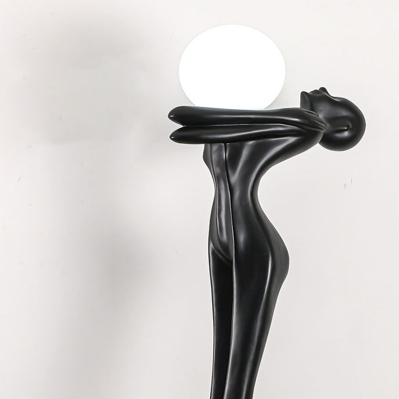 68.89 Inch Resin Human Unique Floor Lamp, Modern Art Novelty Standing Light for Home Decor, 68.89"