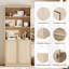 Buffet de 31,5 po de largeur avec portes et tablettes réglables, armoire de rangement de 72 po de hauteur pour la cuisine de la salle à manger-1633355966-1862023287