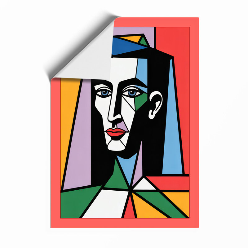 Fragmented Portrait Abstract - Framed Print, A4 - 29.7 x 21.0 cm, Unframed