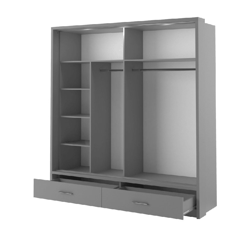 Crestline 2 Door Wardrobe, Grey