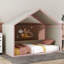 Lit à baldaquin avec panneaux latéraux rembourrés en velours, baldaquin en lin respirant, lit plateforme rembourré doux pour la chambre à coucher, chambre d'amis-132851894
