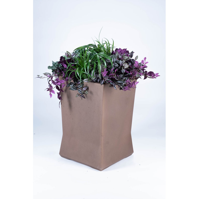 Pot de fleurs en plastique modtec, H 36 po x l 22 po x P 22 po, Bronze vieilli