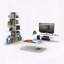 Meuble télé 68 pouces Mid-Century 68 po avec 4 tablettes ouvertes-105724147