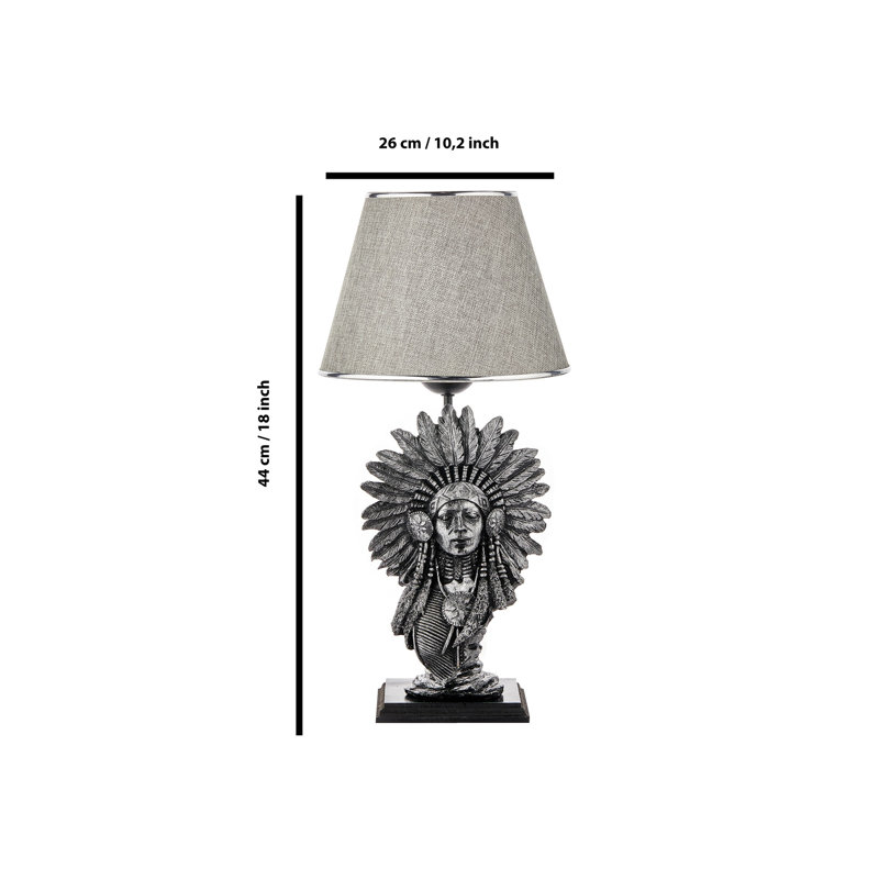 Lampe de table Danyale, gris, Gris clair