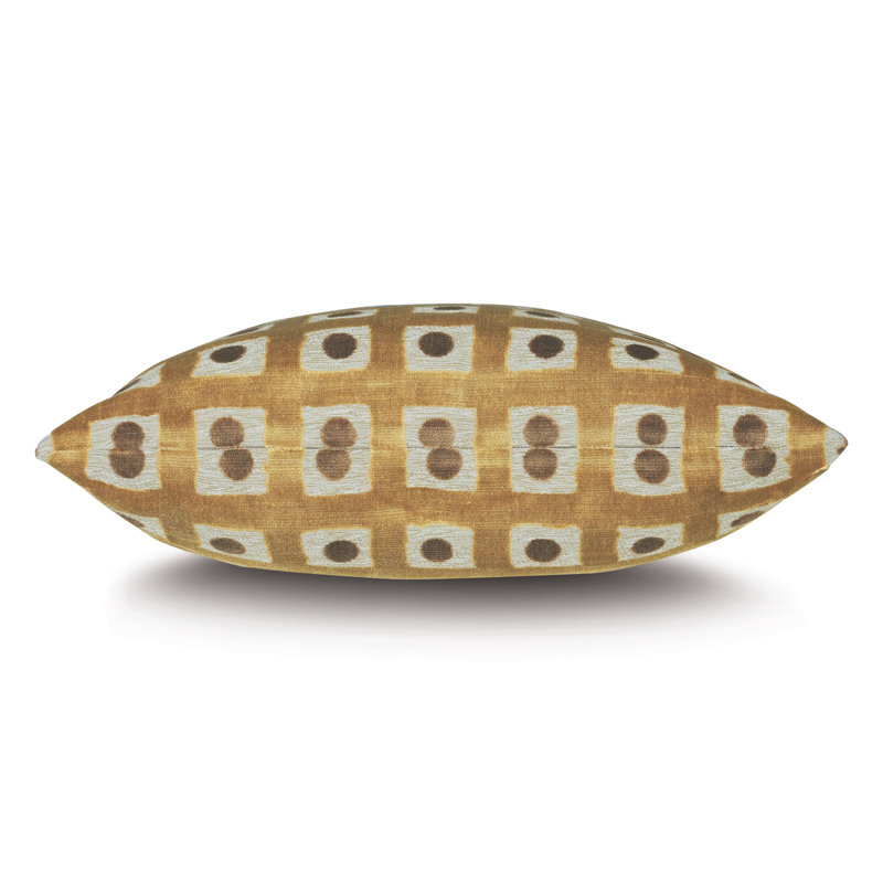 Coussin Salvatore Domino, Or/argent, Carré 22 po