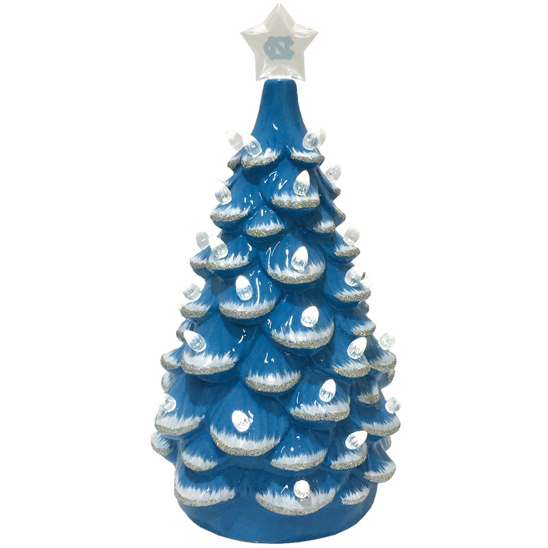 Arbre en céramique NCAA College Spirit, Tar Heels de la Caroline du Nord UNC