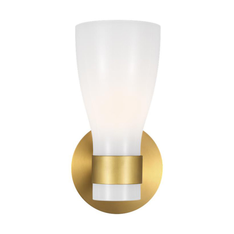 Moritz Vanity Light, White, 2, Burnished Brass
