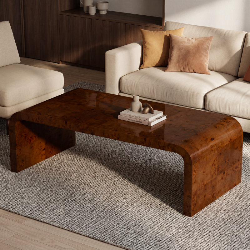 Table basse en bois massif de 48 po Shelmerdine, Noyer