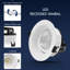 Luxrite 4 po Lumière DEL à cardan régressé, 5CCT 2700K-5000K, 15W, 1250LM, projecteur de plafond rotatif à 360º + 30º, à intensité variable, CRI90, classé IC, répertorié ETL