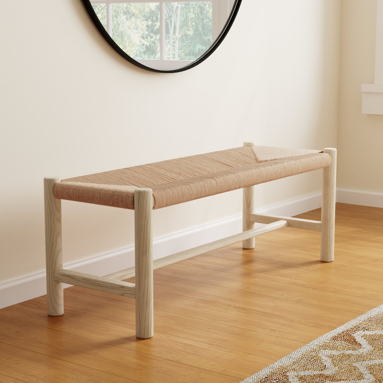 Brighton Dining Bench, 18" H x 48" W x 17" D, Natural