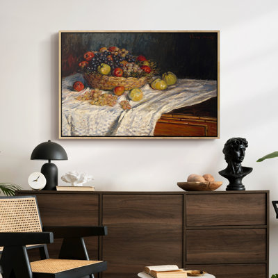 Nature morte avec pommes et raisins, 1880 - Claude Monet, toile tendue avec châssis