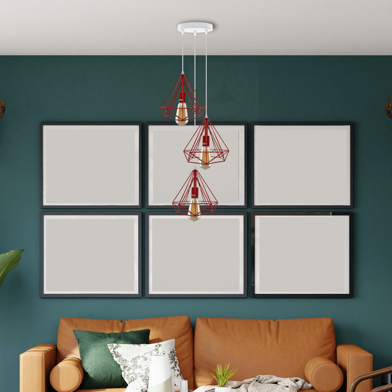 Ambreia 3 - Light Cluster Pendant, Red