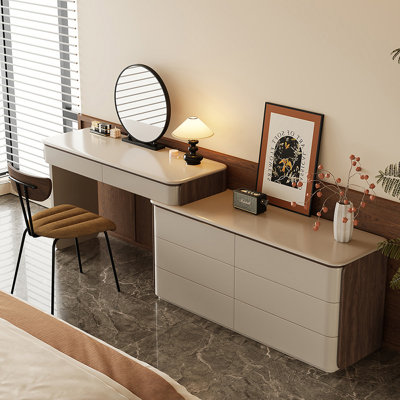 Makeup Vanity with Light mirror,8 drawers,1 chair