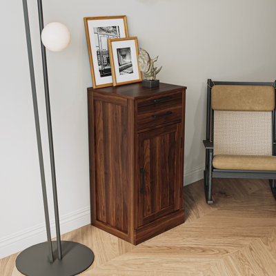 Modular Brown Walnut Buffet Cabinet For Dining - Stylish And Functional Storage Large Capacity Wine Bar With Room