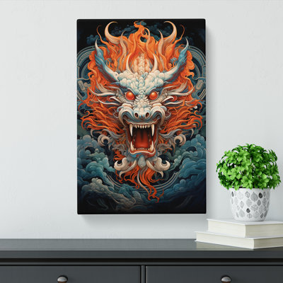 Chinese Dragon Geometric - No Frame Print