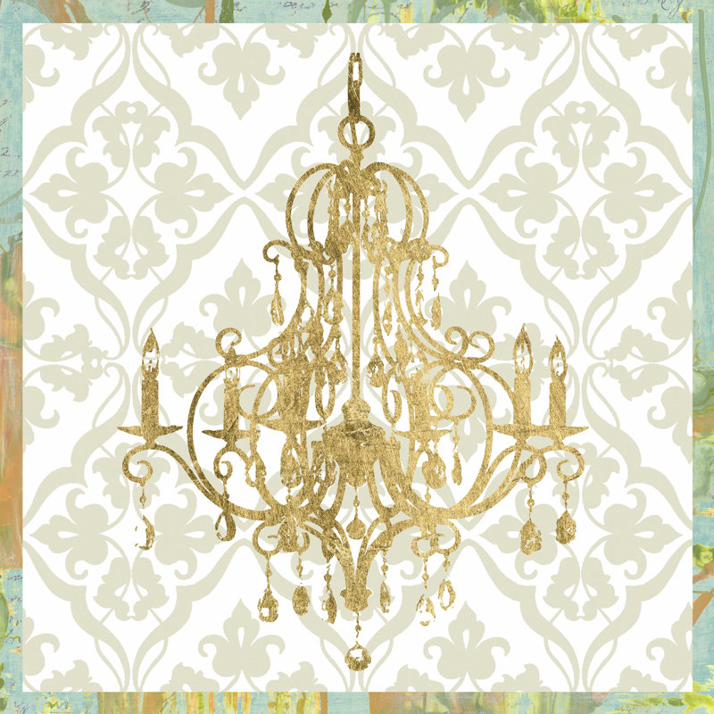 «Damask Chandelier II» par Jennifer Goldberger, impression sur toile tendue, H 30 po x l 30 po x P 1,25 po