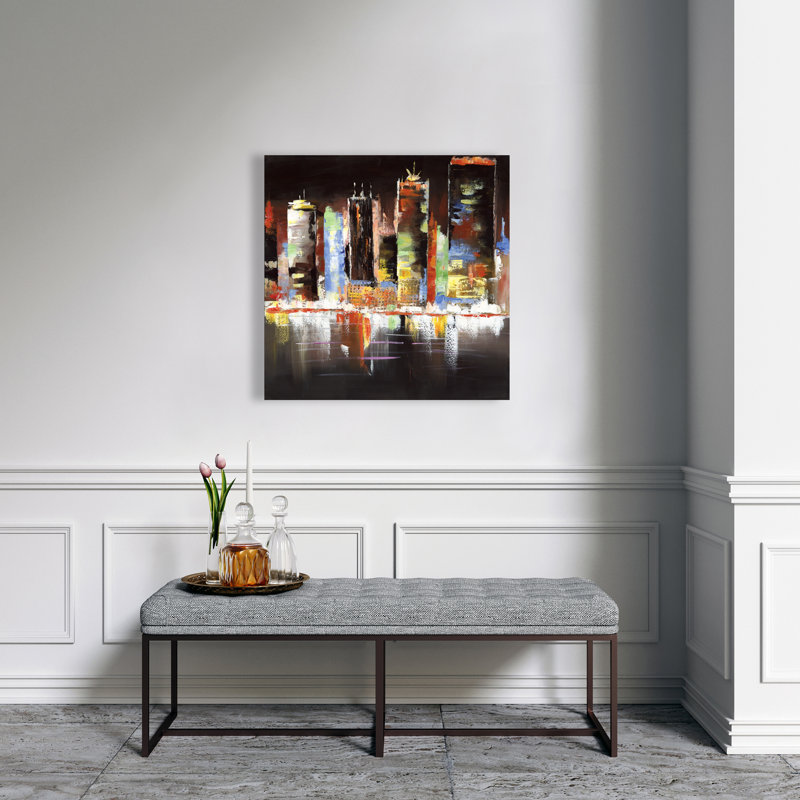 Cityscape by Night - Building Cities Canvas for Home Decor