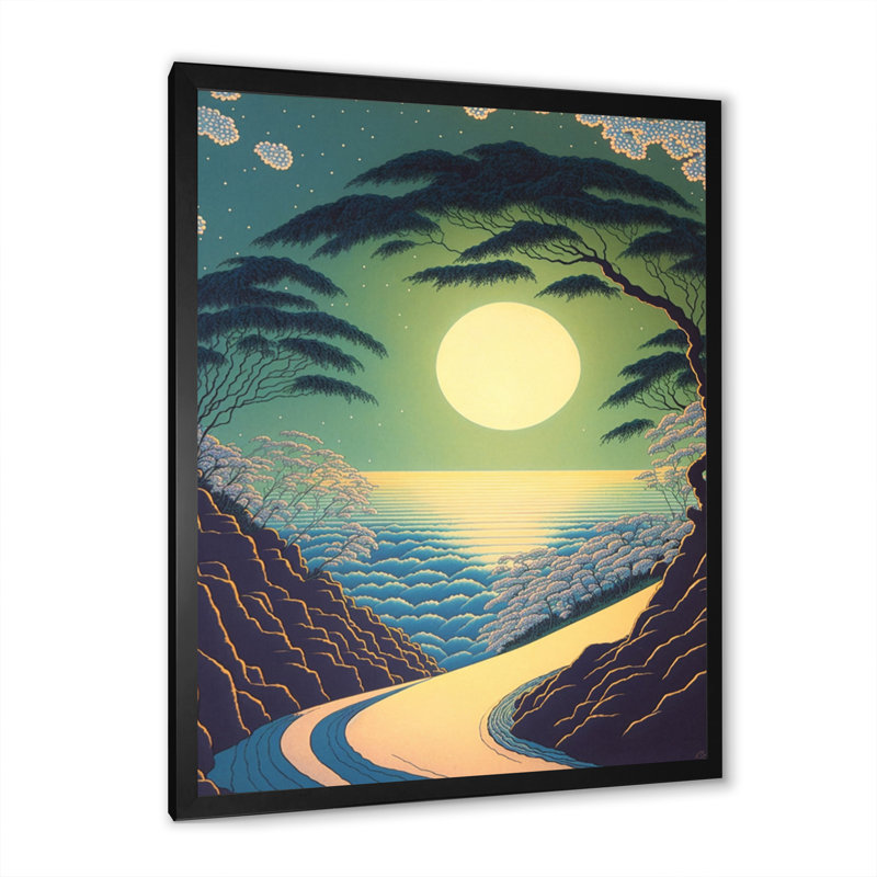 «Walking Towards The Full Moon Mountain IV», reproduction sur toile, H 44 po x l 34 po x P 1,5 po, Cadre photo noir