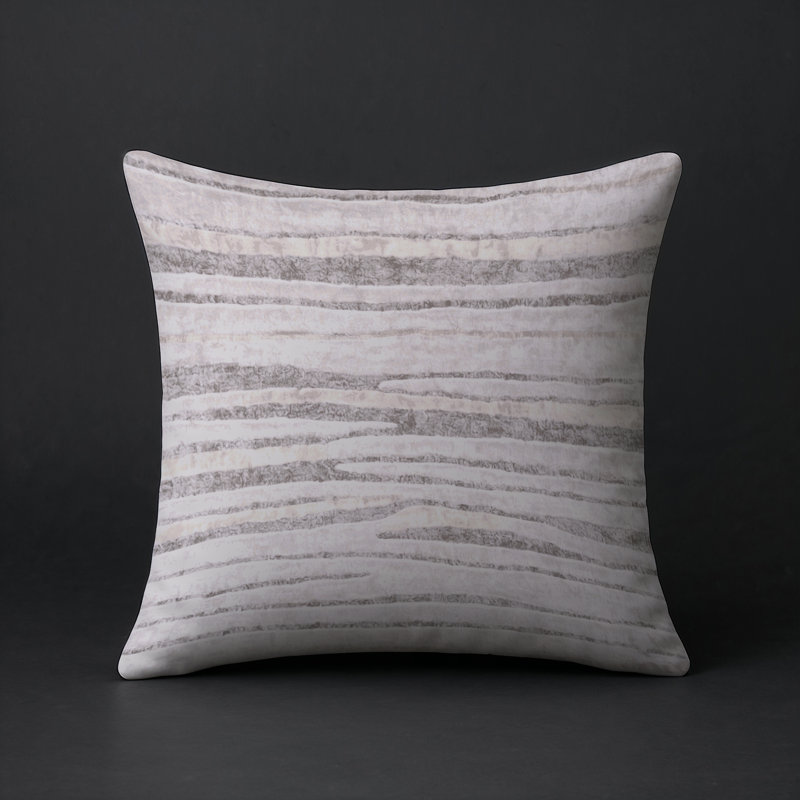 Coussin décoratif intérieur et extérieur Modern, Blanc abstrait 13, Carré 16 po