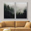 2 pièces, vue aérienne de la chaîne de montagnes brumeuses, nature, paysage rustique moderne sur toile-92285702-92285701