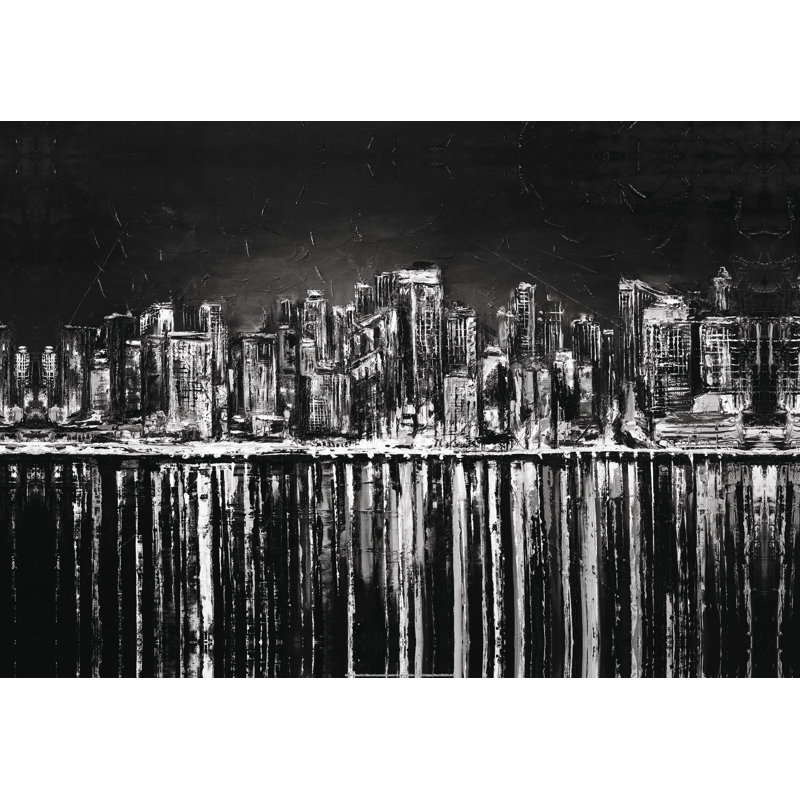 «Nighttime Cityscape», reproduction sur toile, H 12 po x l 18 po