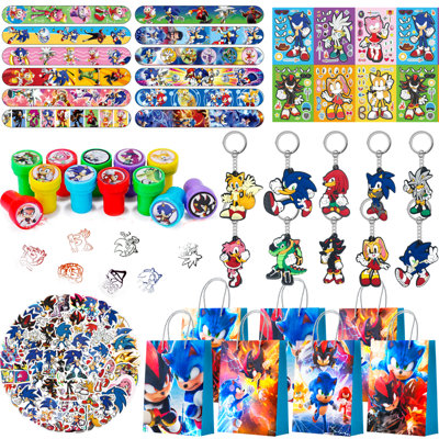 Sonic Party Favors for Kids, 110 Pcs Sonic Birthday Party Favors Set