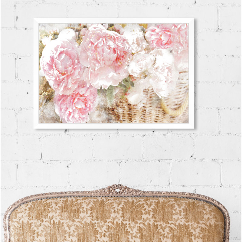 « basket o roses » par oliver gal, impression, H 26 po x l 38 po, Cadre photo