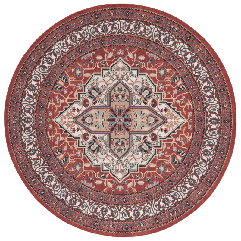 Journey Performance Machine Washable Oriental Rug, Round 6'7"