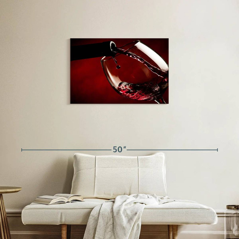 Wine Glass Canvas Print, 20" H x 30" W x 1.25" D