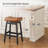 26" Barstools Set of 4,Solid Wood Counter Height Bar Stools with Faux Leather Upholstered Saddle Seat,Backless Kitchen Bar Stools-628389261-617956986