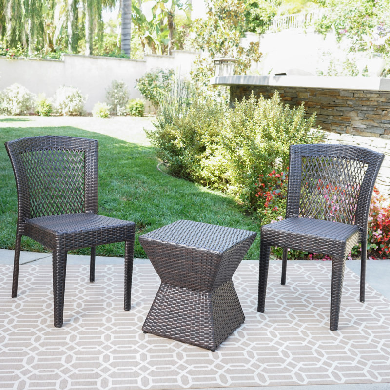 Paulino 3 Piece Rattan Conversation Set