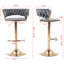 2 tabourets de bar, revêtement gris, base et repose-pieds, hauteur du tabouret pivotant réglable, couleur moderne du tabouret, siège en mousse haute résilience, réglable