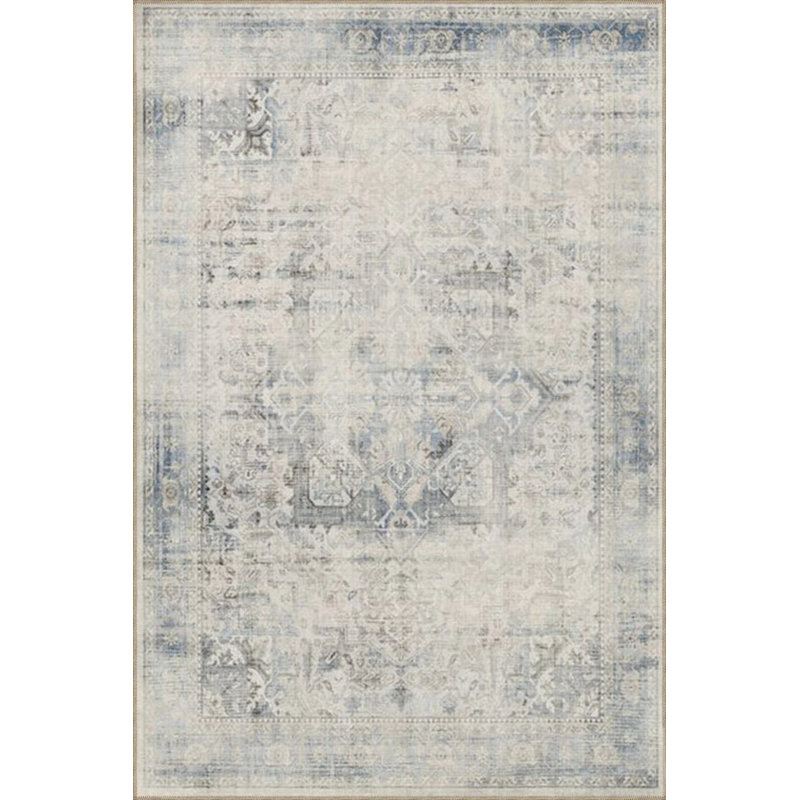 Traditional Geometric Patterned Washable Decorative Carpet, Rectangle 4'8" x 6'7"