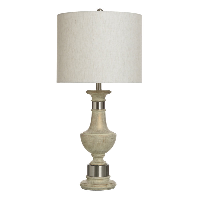 Lampe de table traditionnelle - crème Malta - abat-jour avoine clair