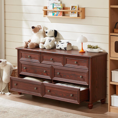 Ensemble de commode 7 tiroirs et 2 tables de chevet, mobilier de chambre à coucher en bois de ferme avec stations de charge, colonne romaine et pieds en bois massif pour la chambre à coucher, le salon et l'entrée
