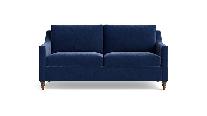 Vera Loveseat (70"), Walnut Finish (Turned), Performance Velvet - Uniform