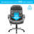 Black Big And Tall Leather Office Chair Adjustable High Back Task Chair With High Back/Footrest/Lumbar Cushion/Adjustable Height