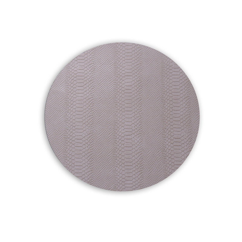VIDA Snakeskin Reversible Round Placemats, Blue/Taupe, 15.5" W x 15.5" L
