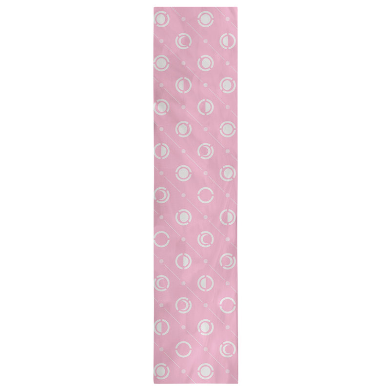 Classic Moon Phases Table Runner, 16" x 72", Light Pink/Snow White