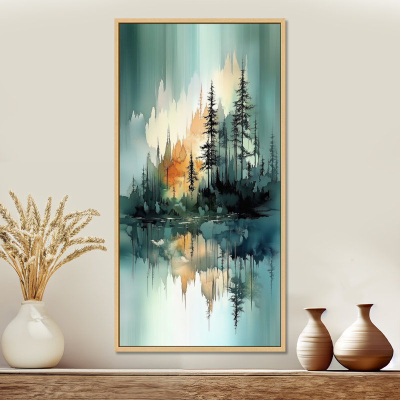 «Blue Green Burnside II», reproduction d'art sur toile encadrée, Nature Large, H 32 po x l 16 po, Cadre naturel flottant