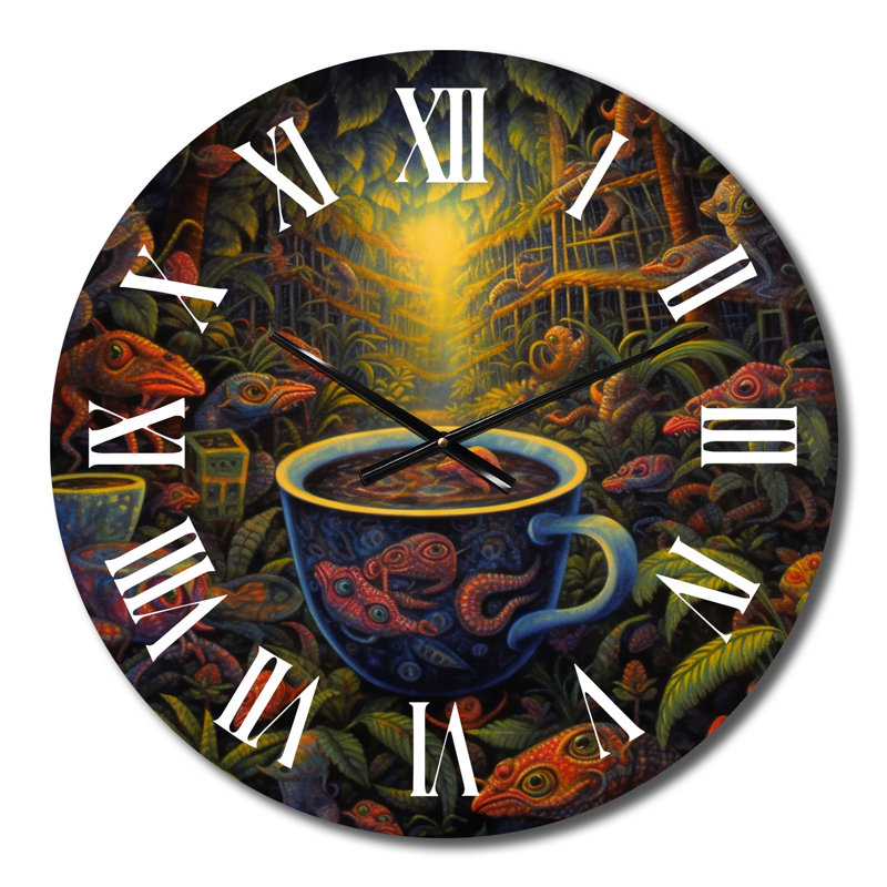 Horloge murale Plant Spirit Vision Shamanic Wages II, Petit