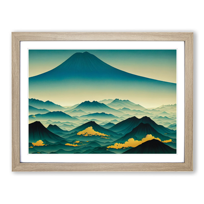 Soulful Mountain Landscape - Framed Print, 46cm H x 64cm W x 2cm D, Oak