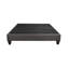 Structure de lit double tapissier pleine grandeur avec tête de lit - Base de matelas moderne gris foncé, tissu en lin doux