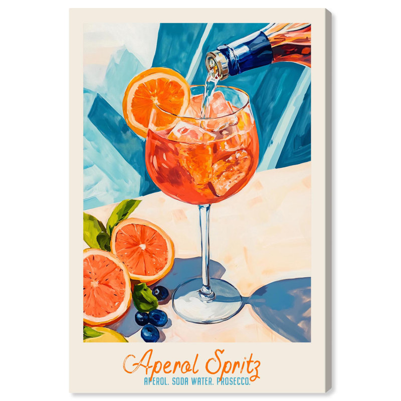 Aperol Spirz , 36" H x 24" W, Toile tendue avec châssis